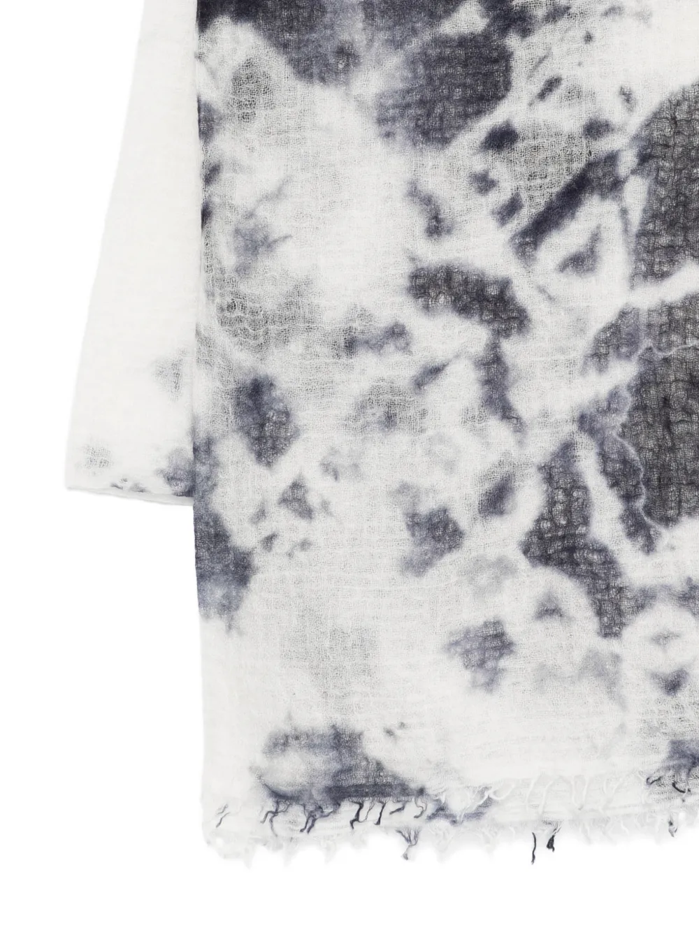  Suzusan Tie-dye Fringed Scarf - White 