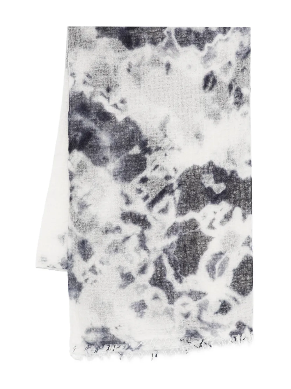 Suzusan tie-dye fringed scarf - Weiß
