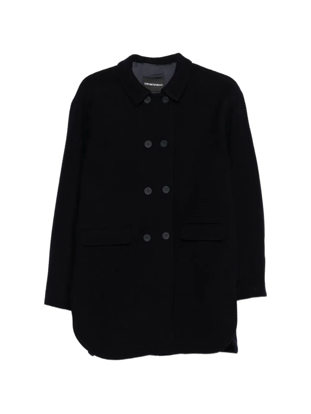 Emporio Armani textured coat - Blue