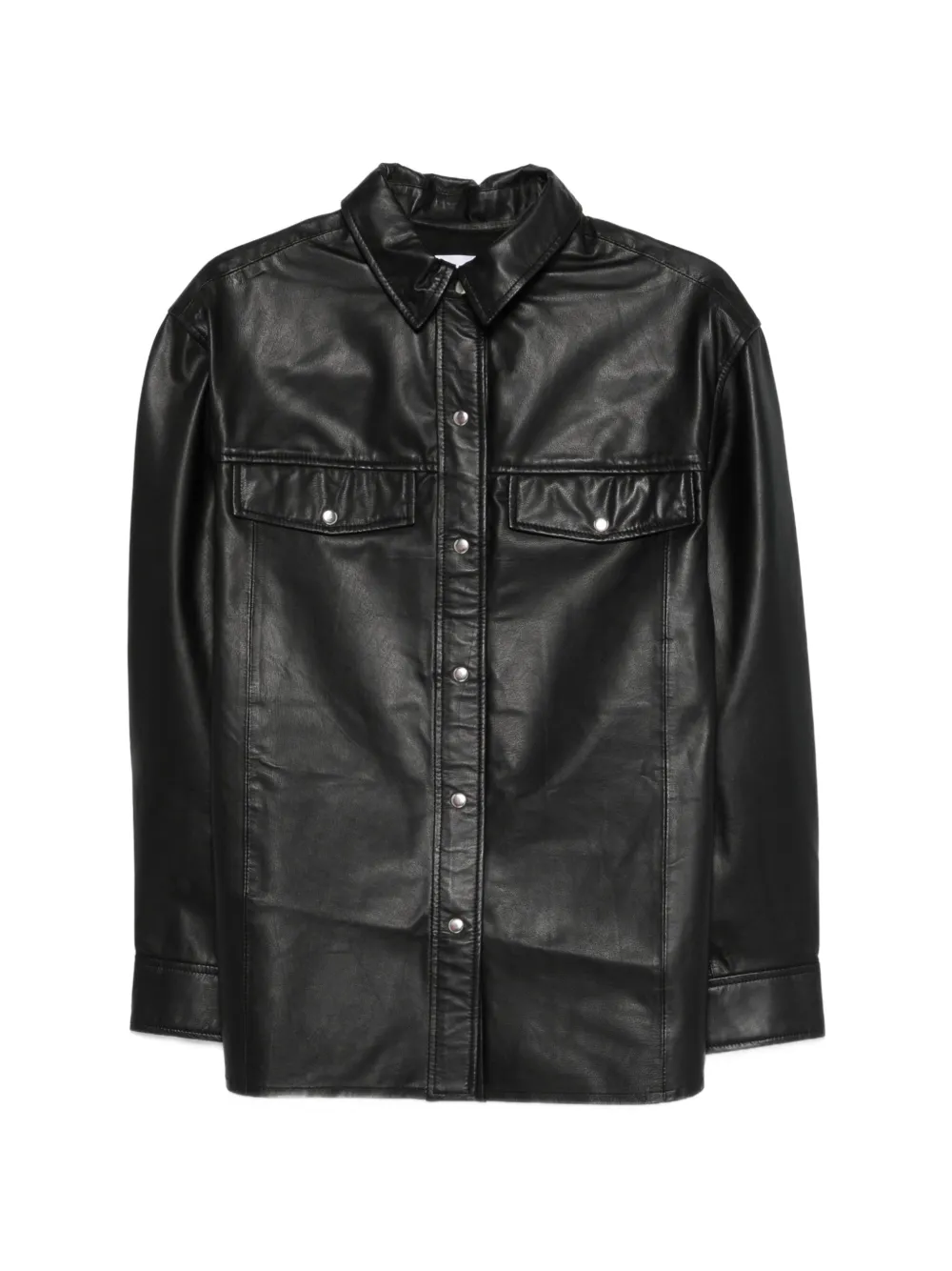 IRO Cabana pocket leather shirt - Schwarz