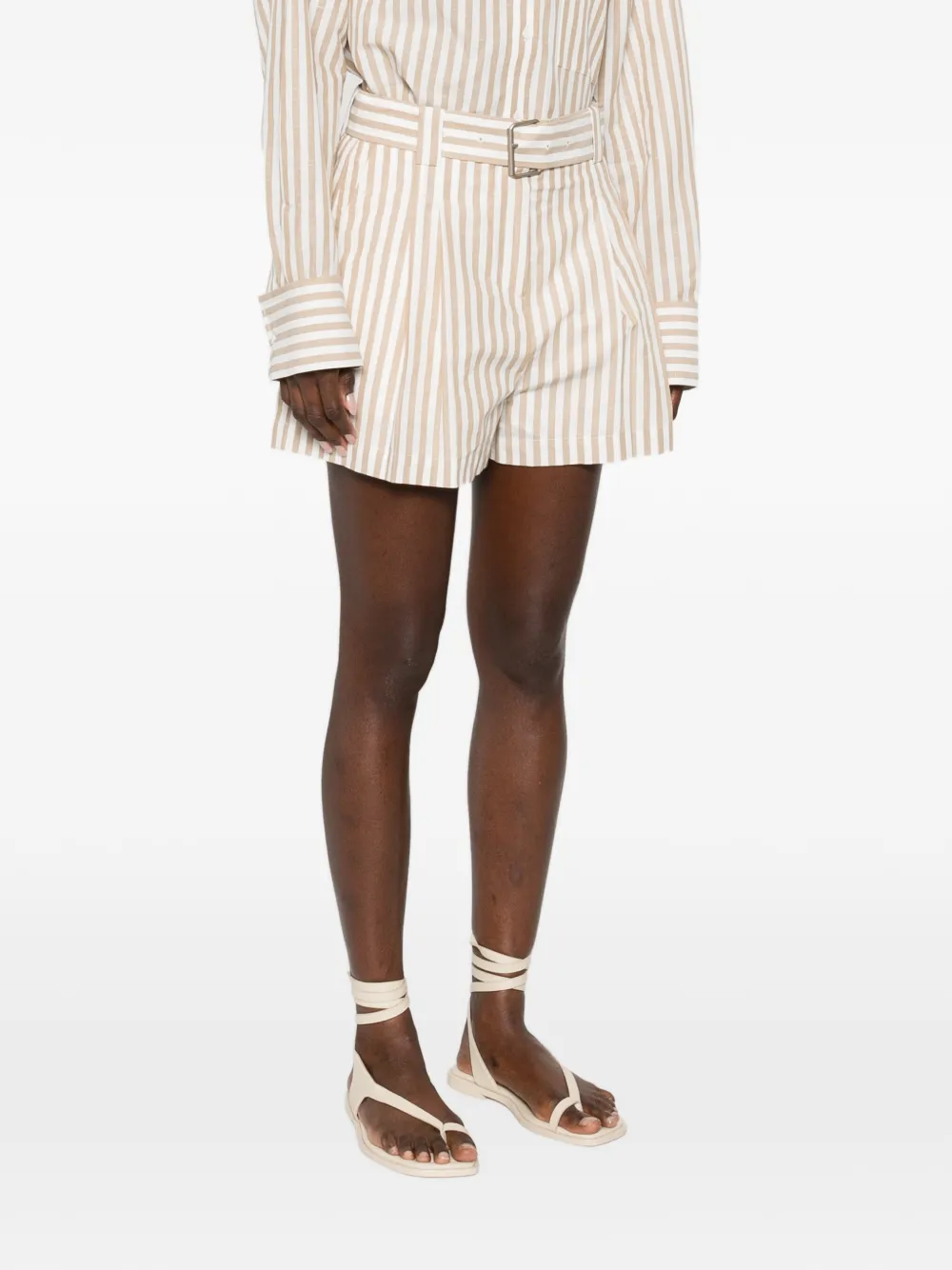 Anemone Striped Belted Shorts
