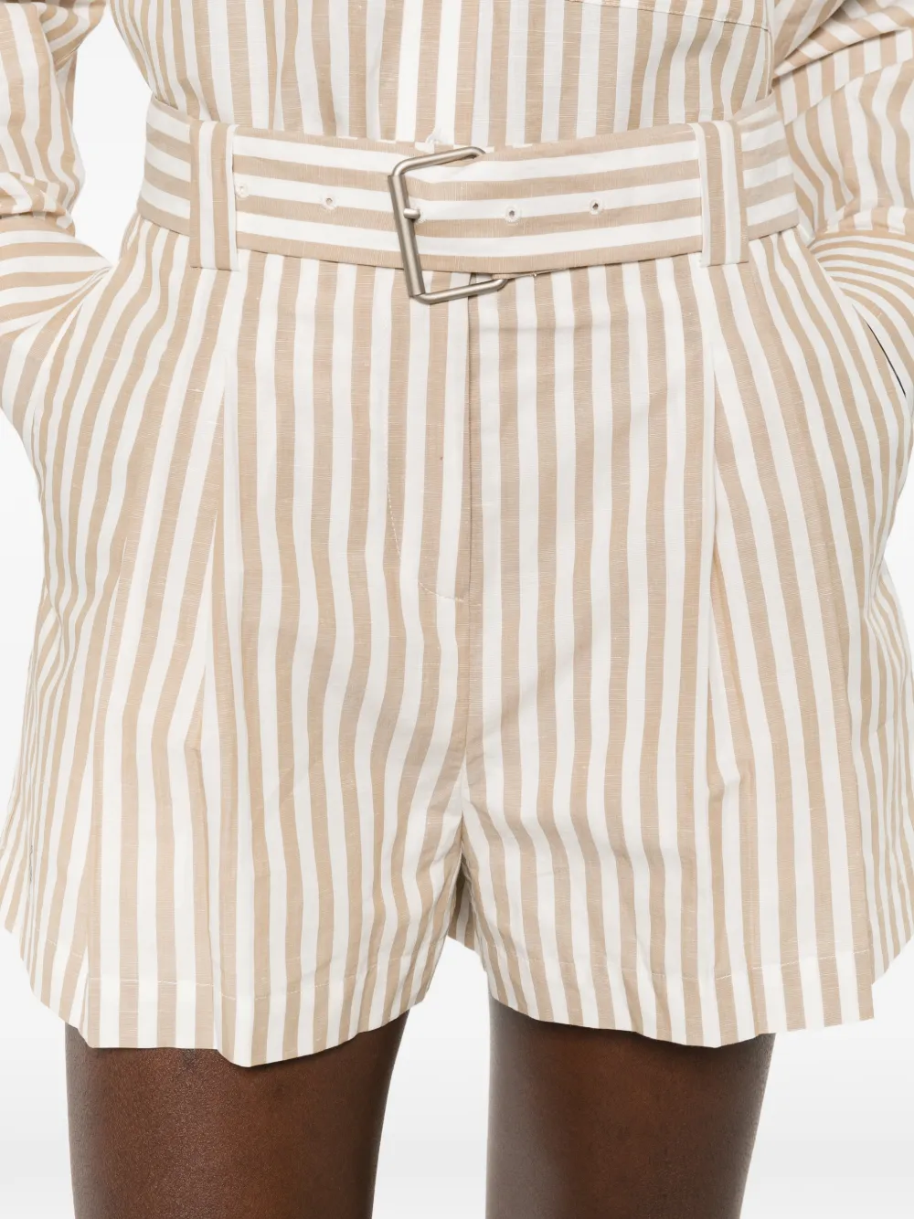 Anemone Striped Belted Shorts