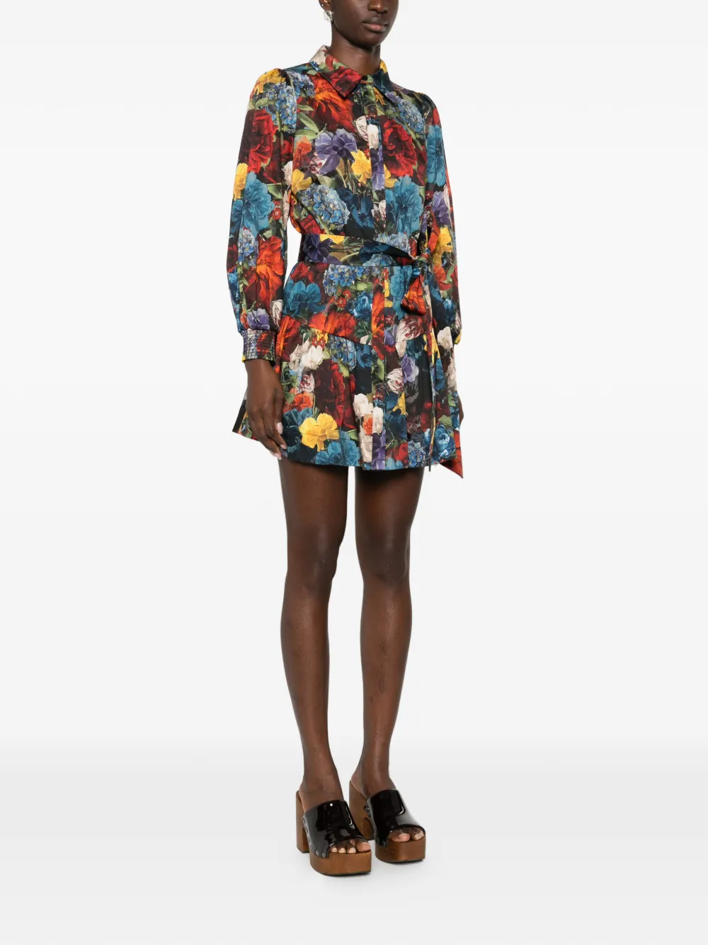 alice + olivia Lily mini-blousejurk Zwart