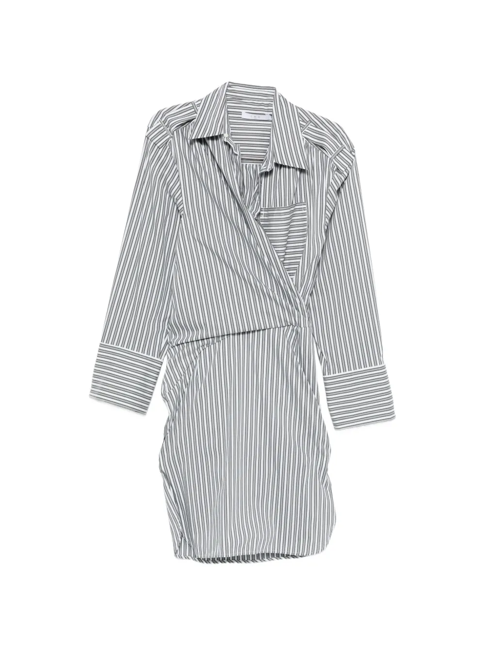 IRO striped wrap mini dress - White