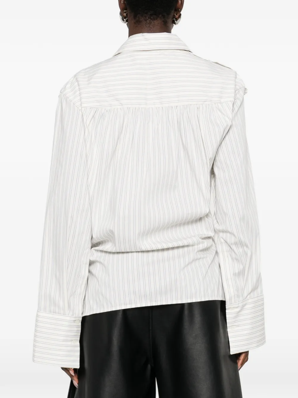 IRO Gestreepte blouse met zak Beige
