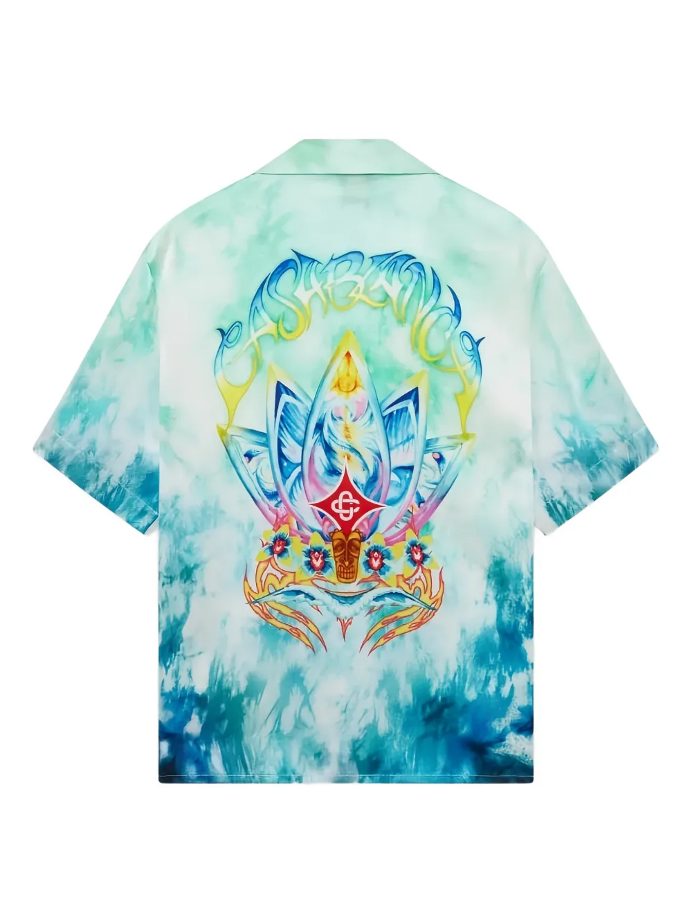 Casablanca tie-dye pocket shirt - Blauw