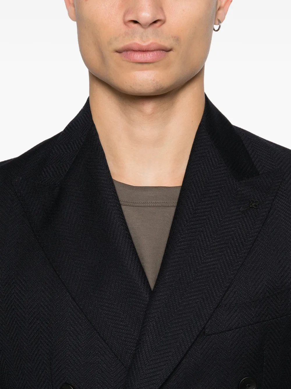 Tagliatore Blazer met visgraat patroon Blauw