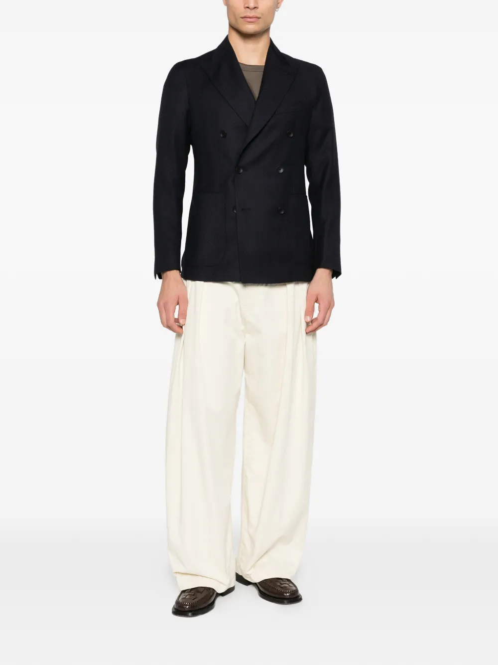 Tagliatore Blazer met visgraat patroon Blauw