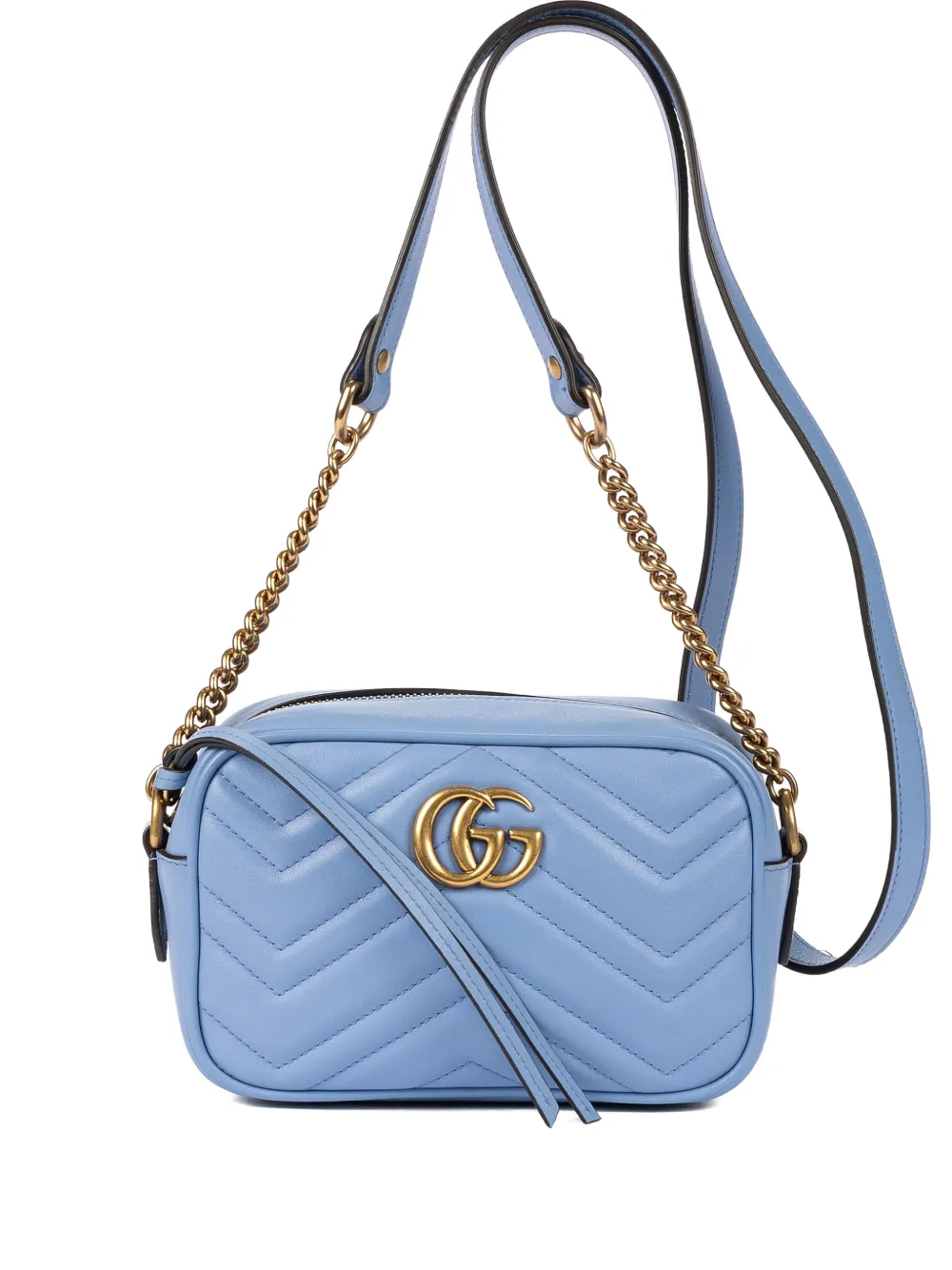 Gucci Pre-Owned Borsa a spalla con motivo chevron - Blu