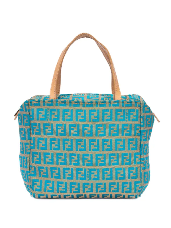 Fendi Pre-Owned monogram-logo Tote Bag | Blue | FARFETCH CA