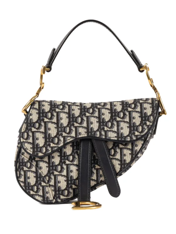 Dior モノグラムショルダーバッグ Christian Dior Pre-Owned サドル モノグラム ショルダーバッグ