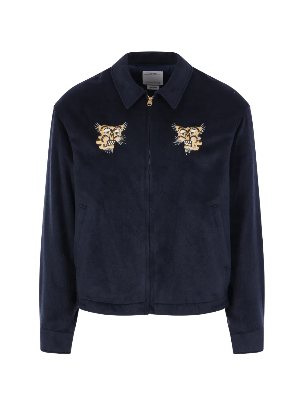 visvim embroidered zip-up jacket - Blu