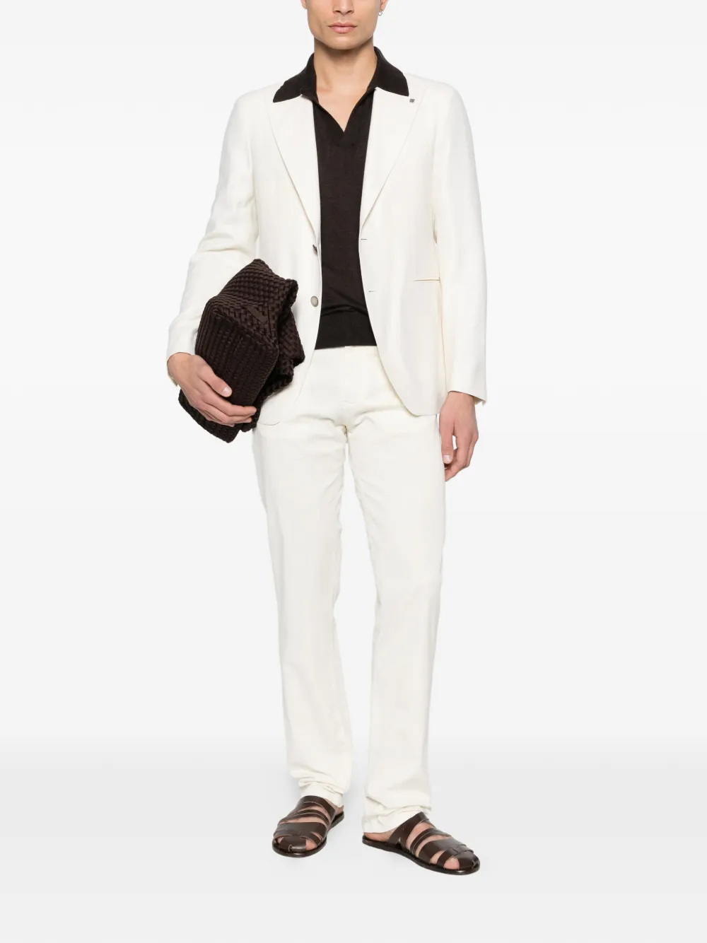 Tagliatore Blazer met broche Geel