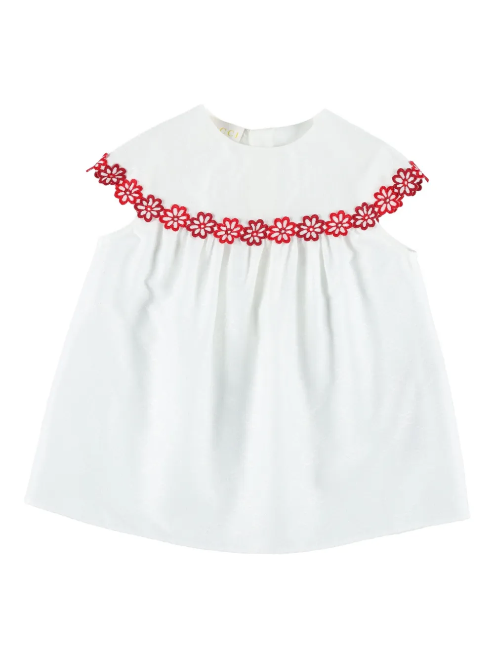 Gucci Kids floral-trim dress - White