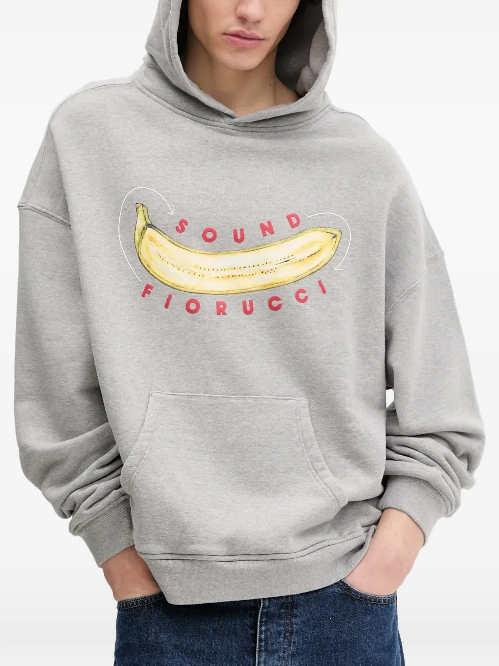 Fiorucci banana-print hoodie - Grigio
