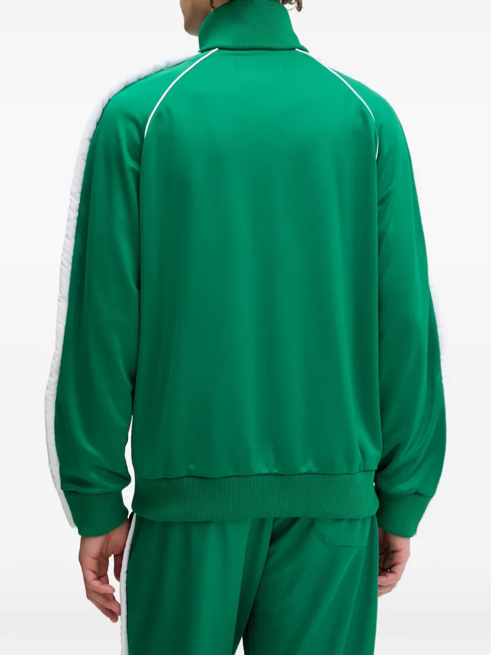  Fiorucci Embroidered Stripe Zipped Top - Green 
