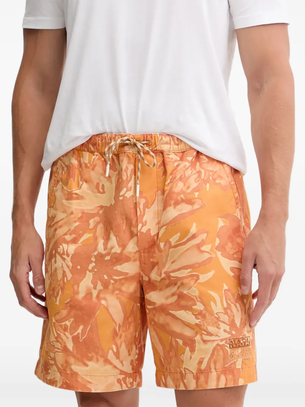Napapijri floral-pattern shorts - Orange