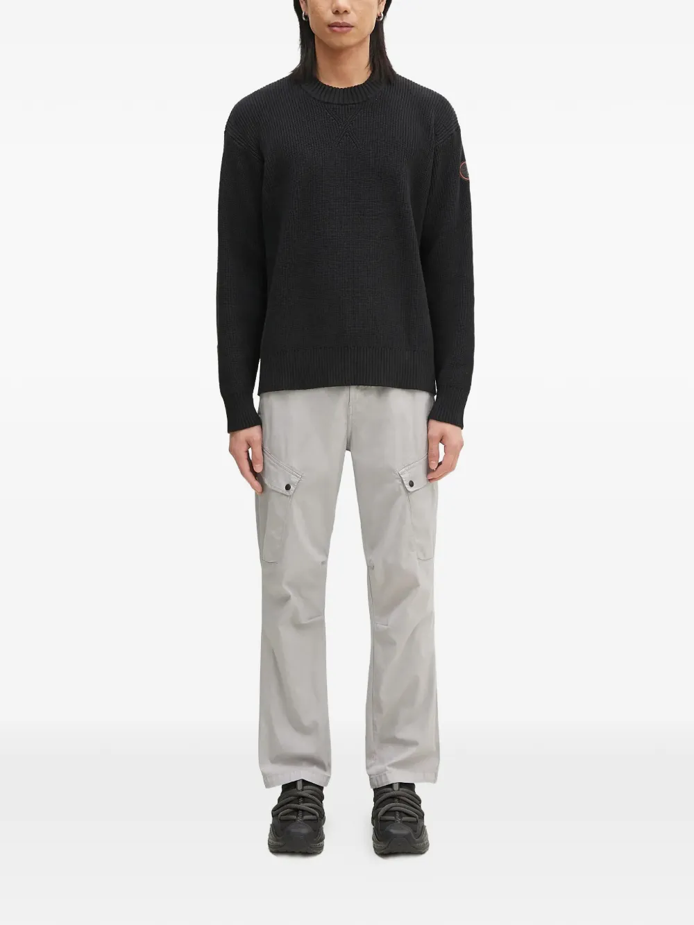 Napapijri logo-patch crew-neck sweater - Zwart