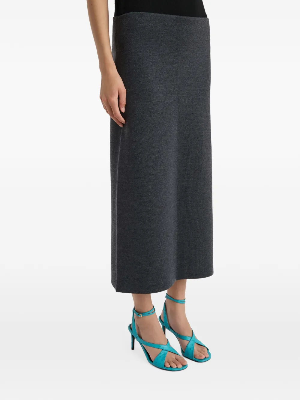 KHAITE Patri wollen midi-kokerrok Blauw