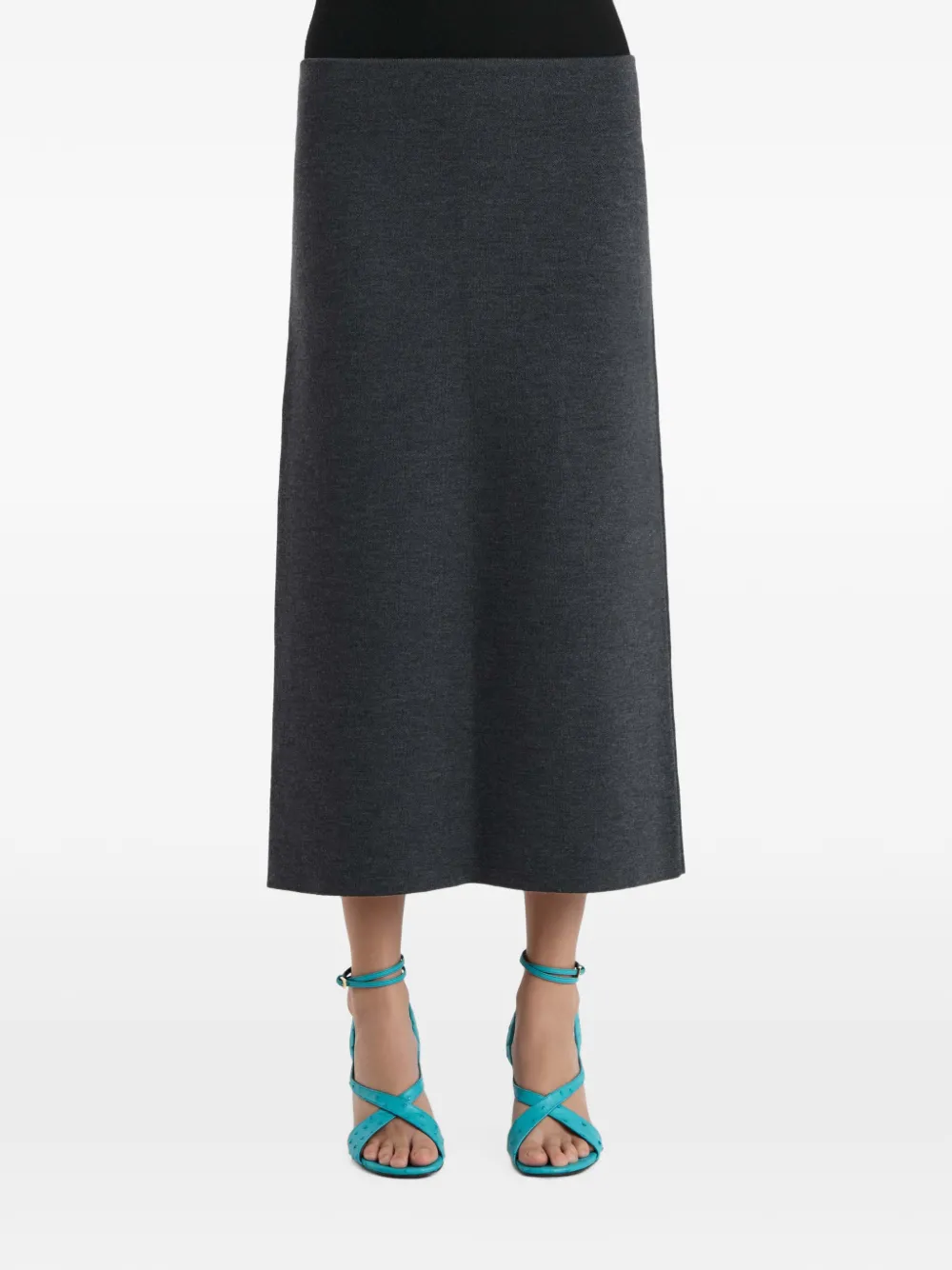 KHAITE Patri wollen midi-kokerrok Blauw