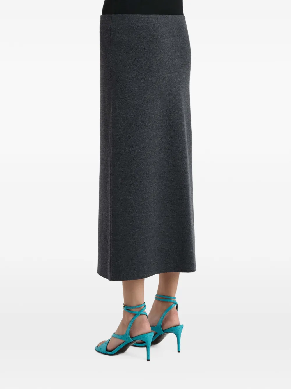 KHAITE Patri wollen midi-kokerrok Blauw