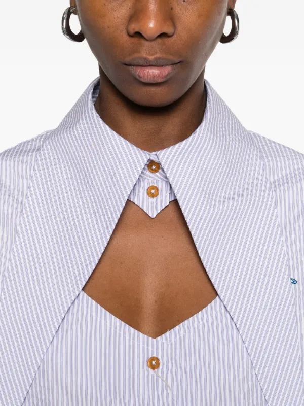 Vivienne Westwood ストライプ クロップドシャツ | ホワイト | FARFETCH JP