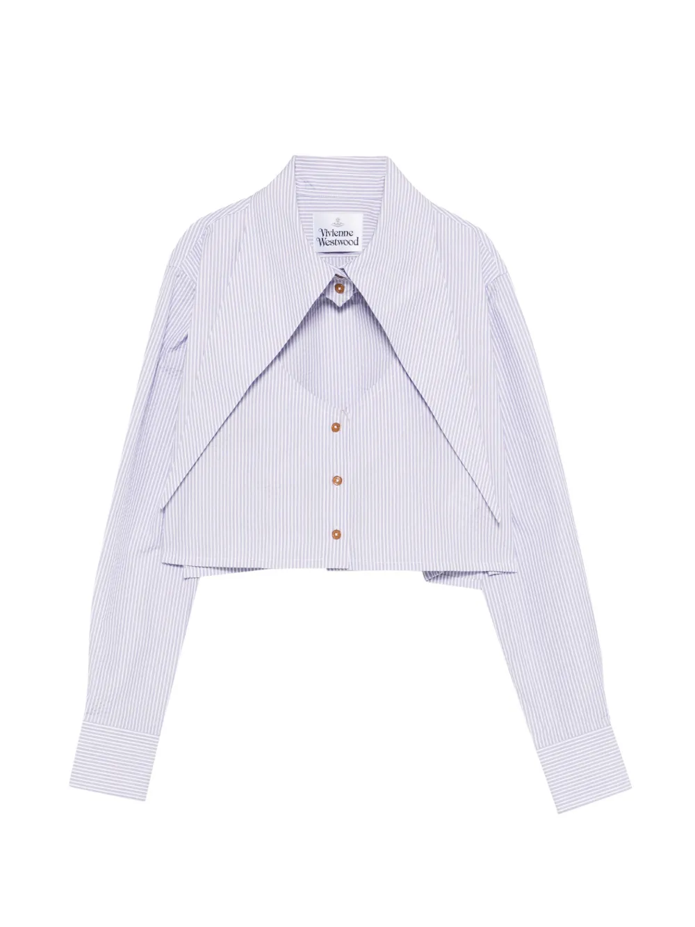 Vivienne Westwood seersucking stripe button crop shirt - Weiß
