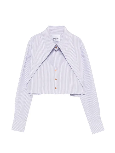 Vivienne Westwood seersucking stripe button crop shirt