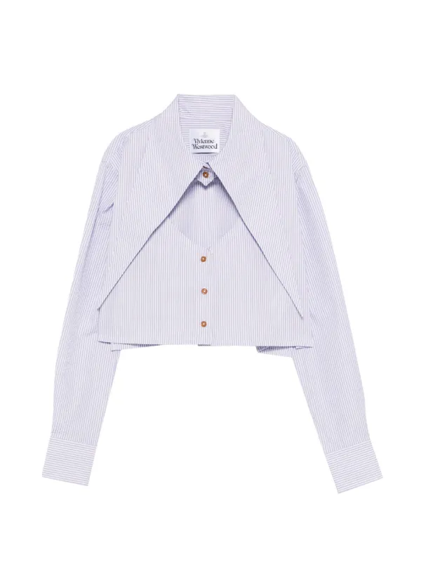 Vivienne Westwood ストライプ クロップドシャツ | ホワイト | FARFETCH JP