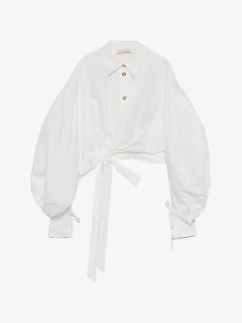 ZIMMERMANN Rebellion balloon-sleeve tie blouse