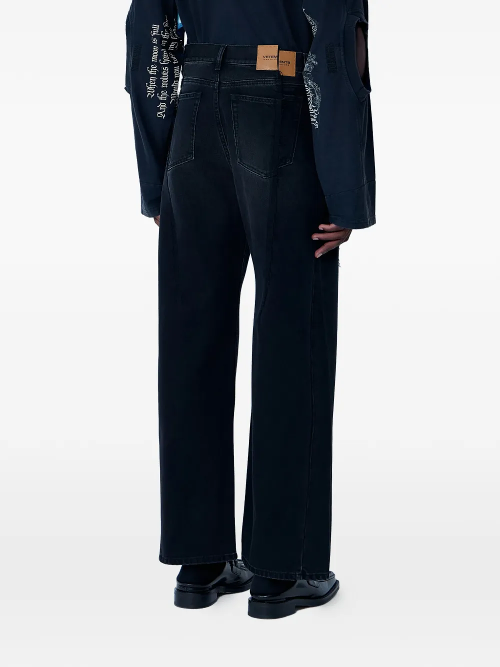 Vetements Five-pocket Distressed-finish Jeans - Black 