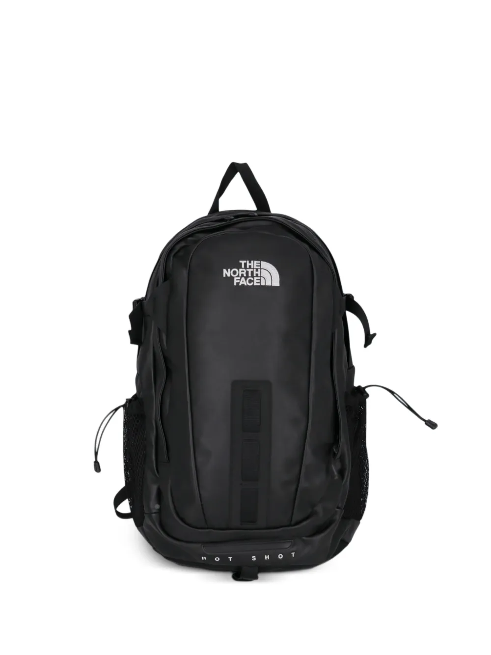 The North Face logo-embroidery leather backpack - Nero