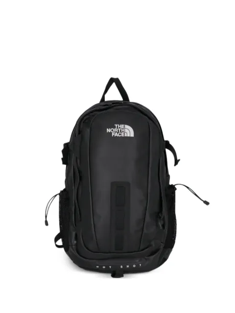 The North Face logo-embroidery leather backpack