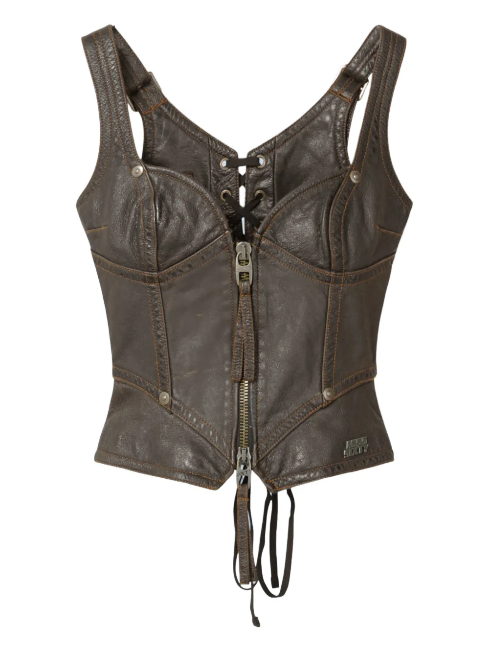 Miss Sixty Top in pelle - Marrone