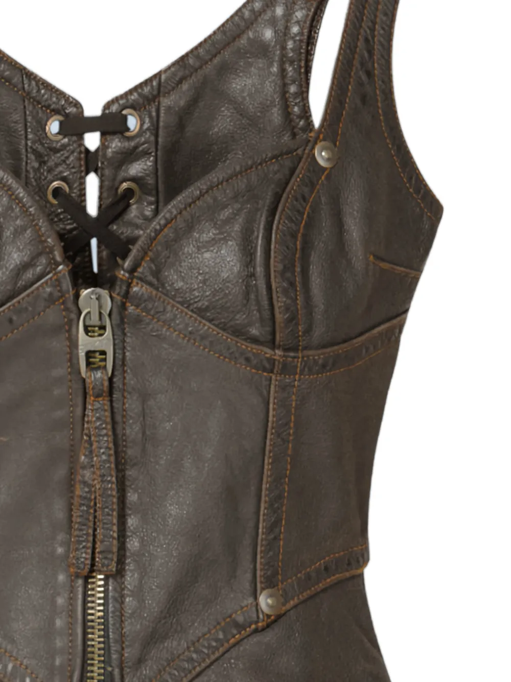  Miss Sixty Leather Top - Brown 