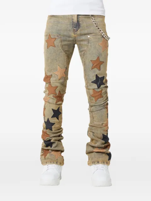 GUAPI star patch slim jeans