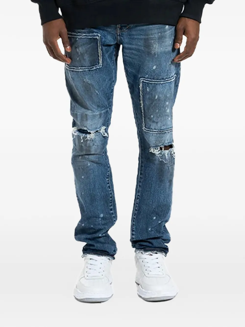 Purple Brand Jeans met patch detail - Blauw