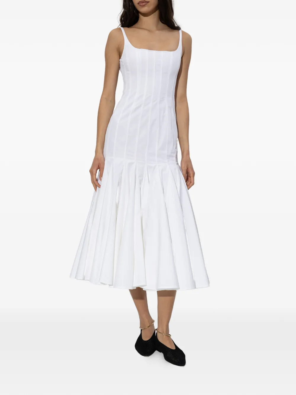 Jacquemus Agave mouwloze geplooide jurk Wit
