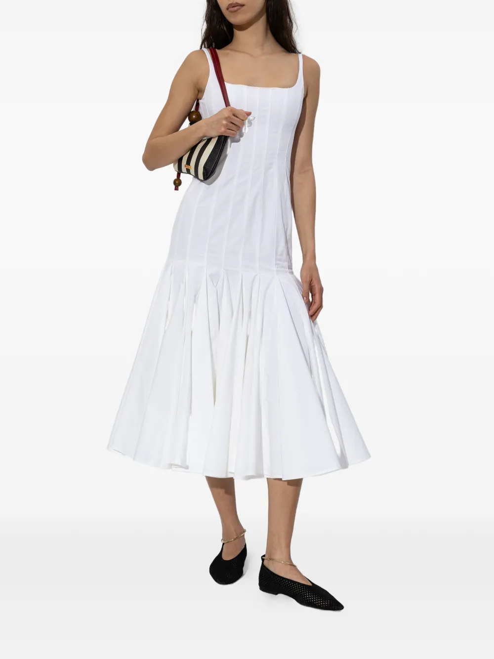 Jacquemus pleated midi dress - Wit