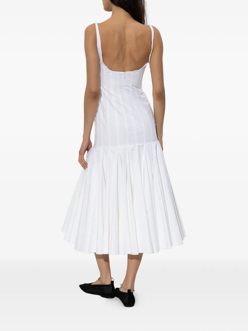 Jacquemus Agave mouwloze geplooide jurk Wit