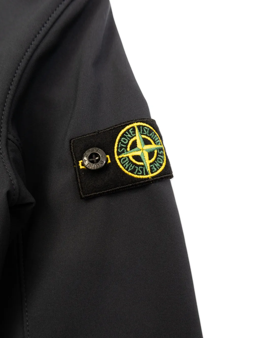 Stone Island Junior Jas met capuchon en knoop Blauw