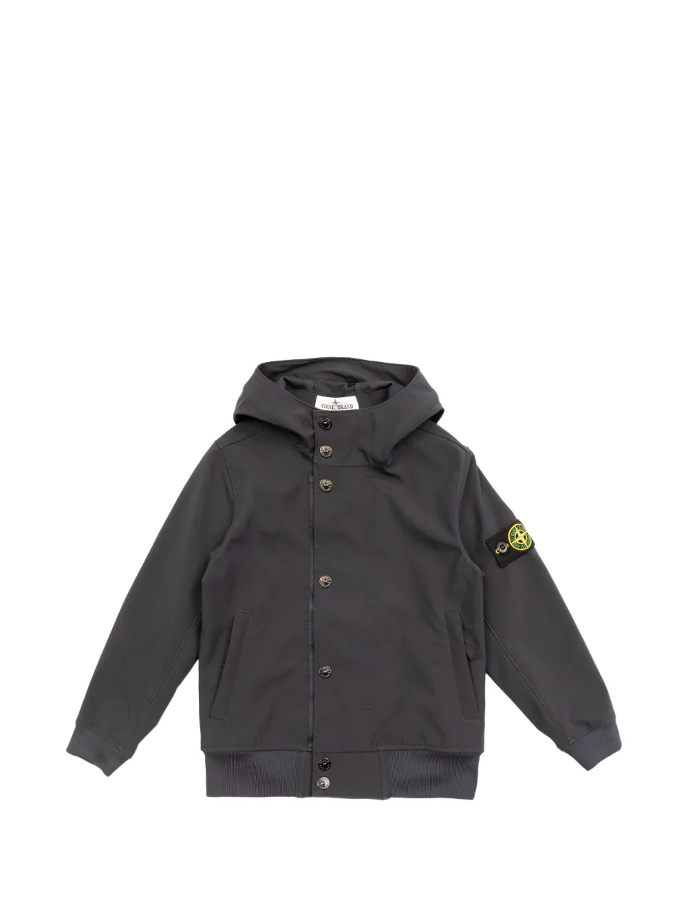 Stone Island Junior button hooded jacket - Grey