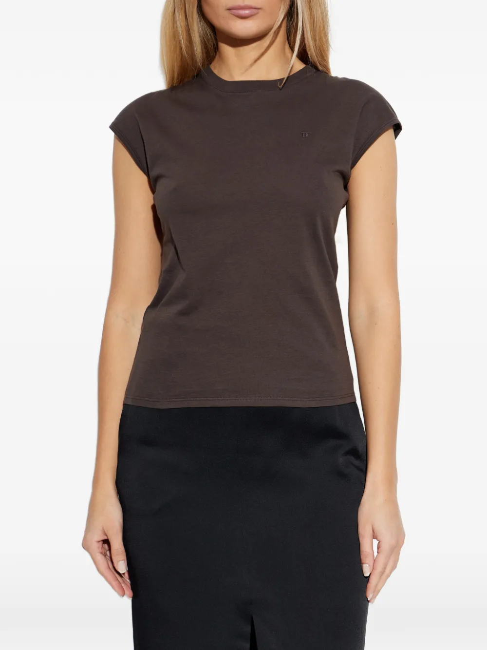  Tom Ford Logo-embroidered T-shirt - Brown 