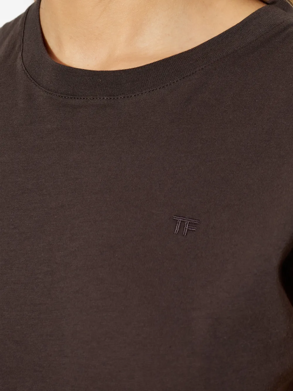 TOM FORD T-shirt met geborduurd logo Bruin