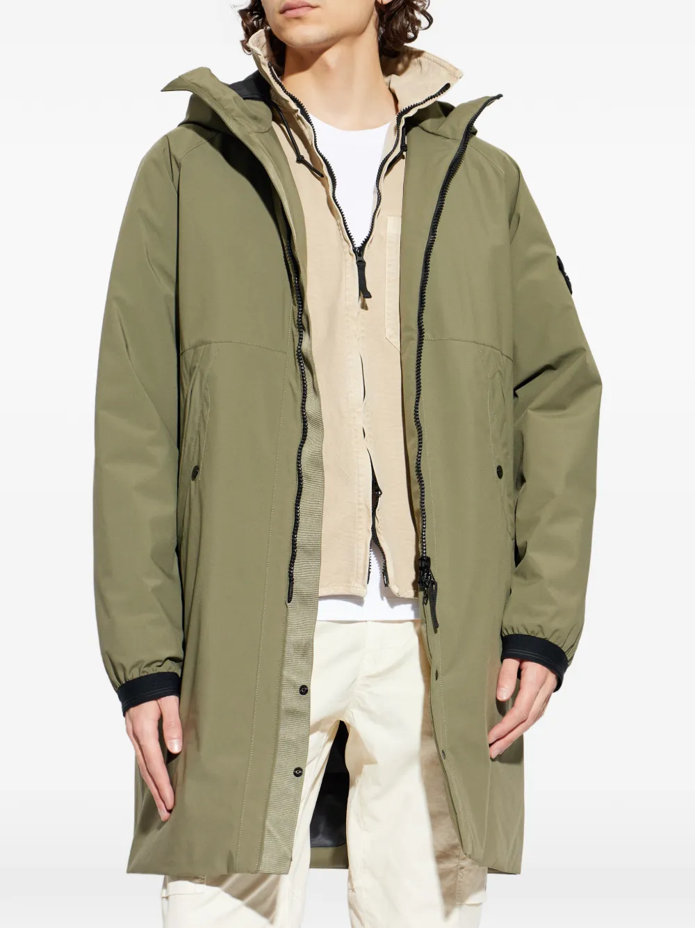  Stone Island Hooded Patch Jacket - Green 