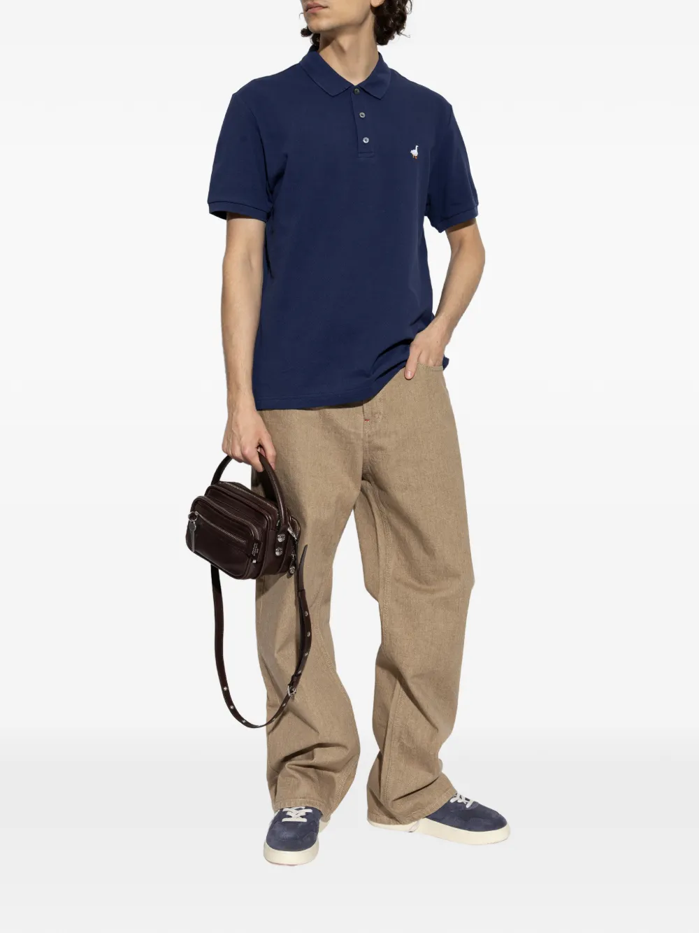 Moschino short-sleeve embroidered polo shirt - Blauw