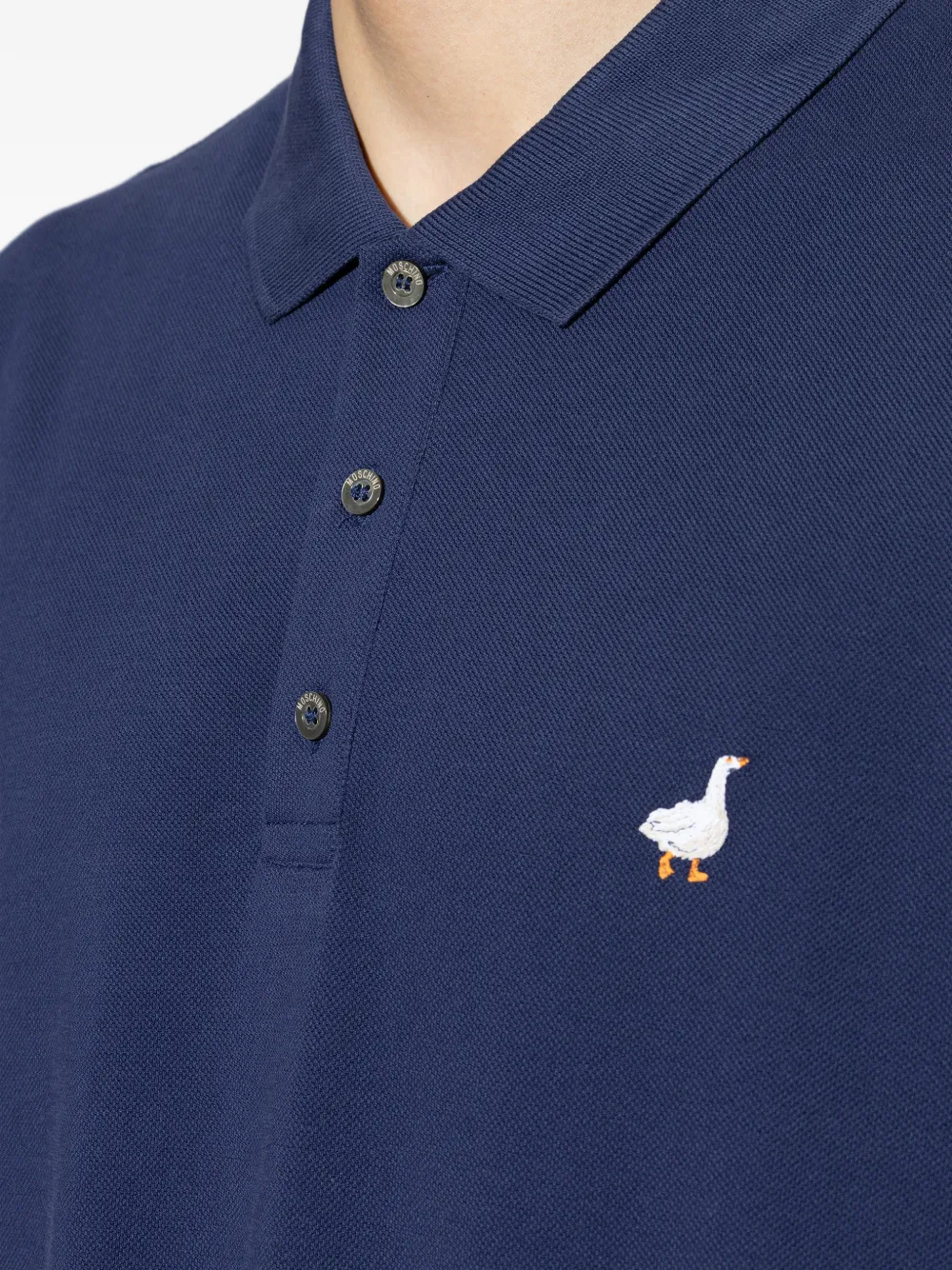 Moschino Poloshirt met borduurwerk en korte mouwen Blauw
