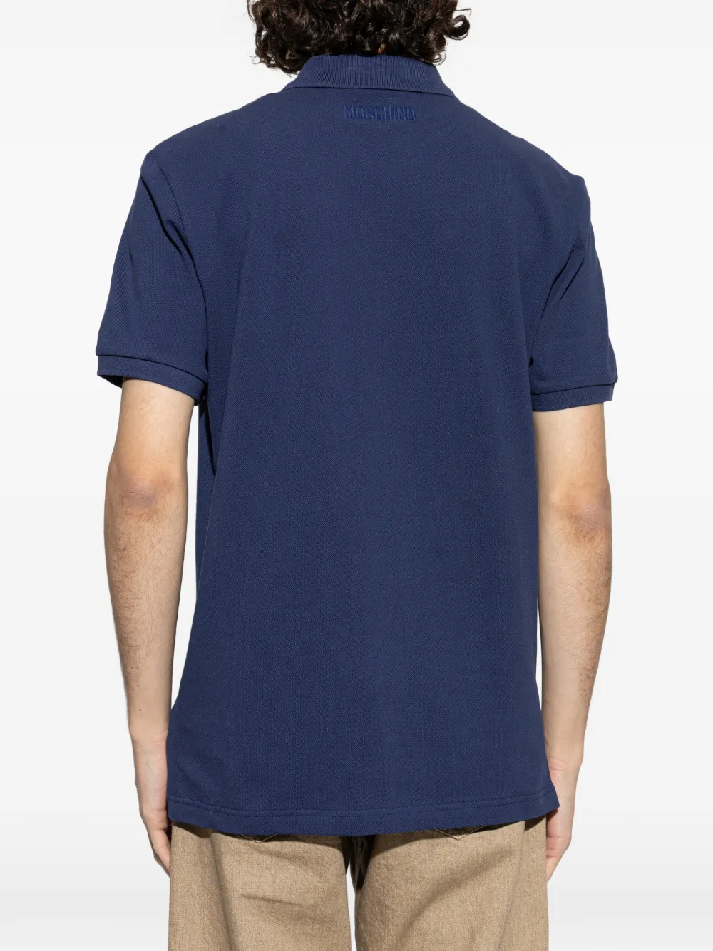 Moschino Poloshirt met borduurwerk en korte mouwen Blauw