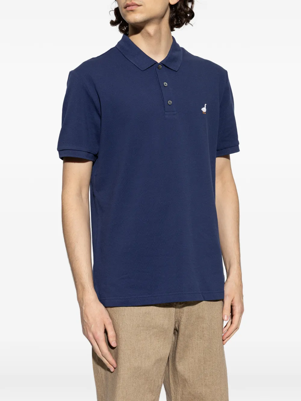Moschino Poloshirt met borduurwerk en korte mouwen Blauw