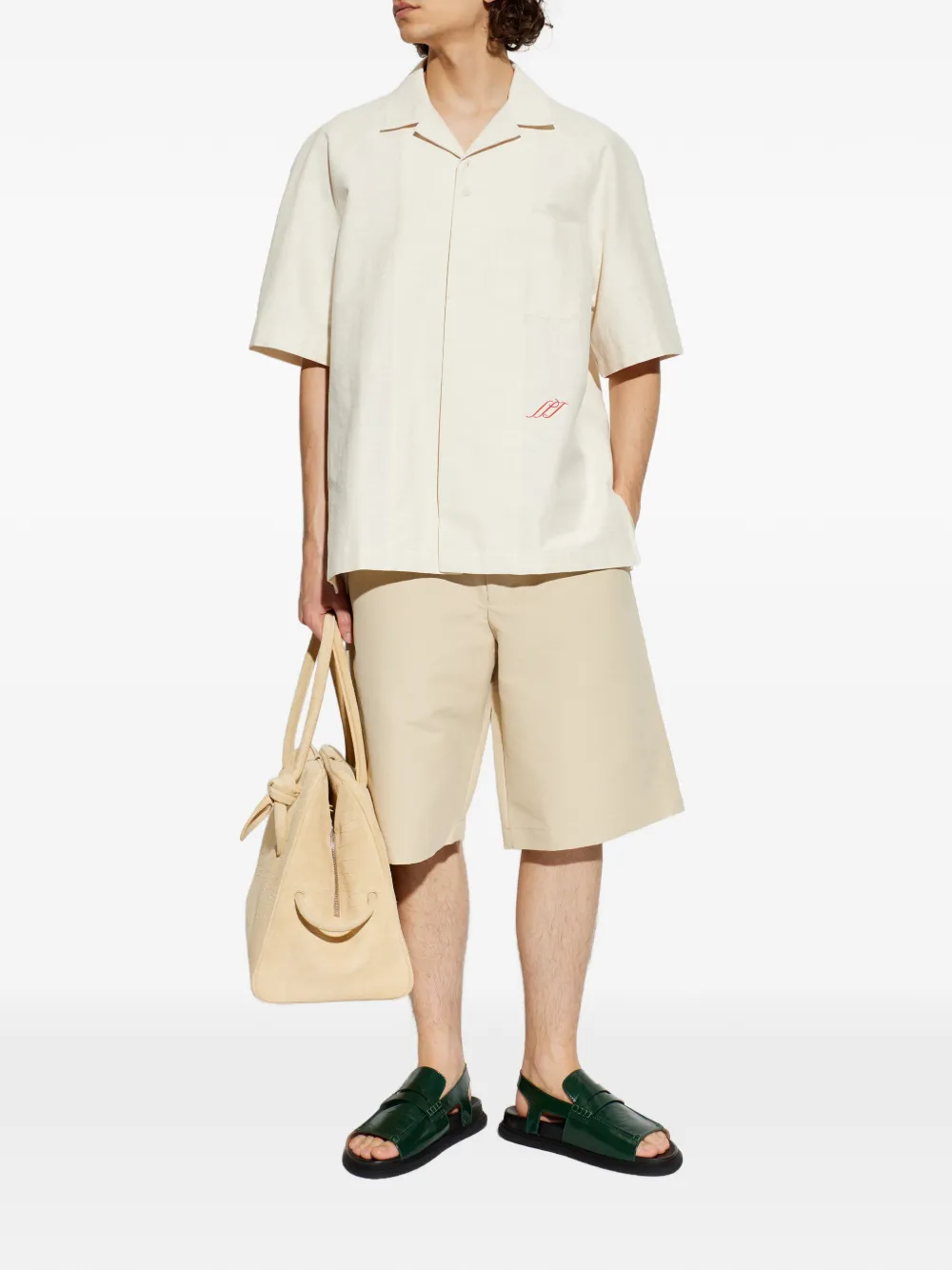 Jacquemus Romarin pocket embroidered shirt - Beige